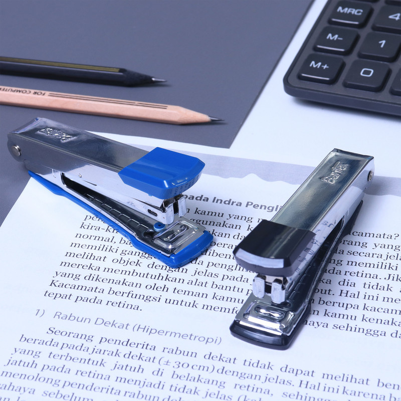 Bantex Stapler Chrome Bahan Kokoh Tahan Lama Free 1000 Staples BD651X (5)