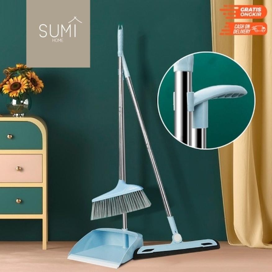 Jual SUMI Sapu Set 3 in 1 Alat Pembersih Lantai Set Sapu Pengki Pel ...