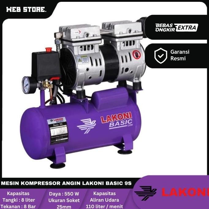 Jual CORVUS Mesin Kompressor Listrik Udara Compressor 8 Liter Lakoni ...