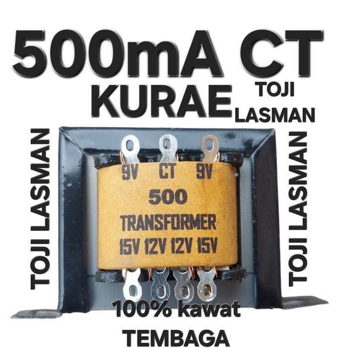 Jual travo trafo 500ma 500 mA ct kurae transformator balast step down ...