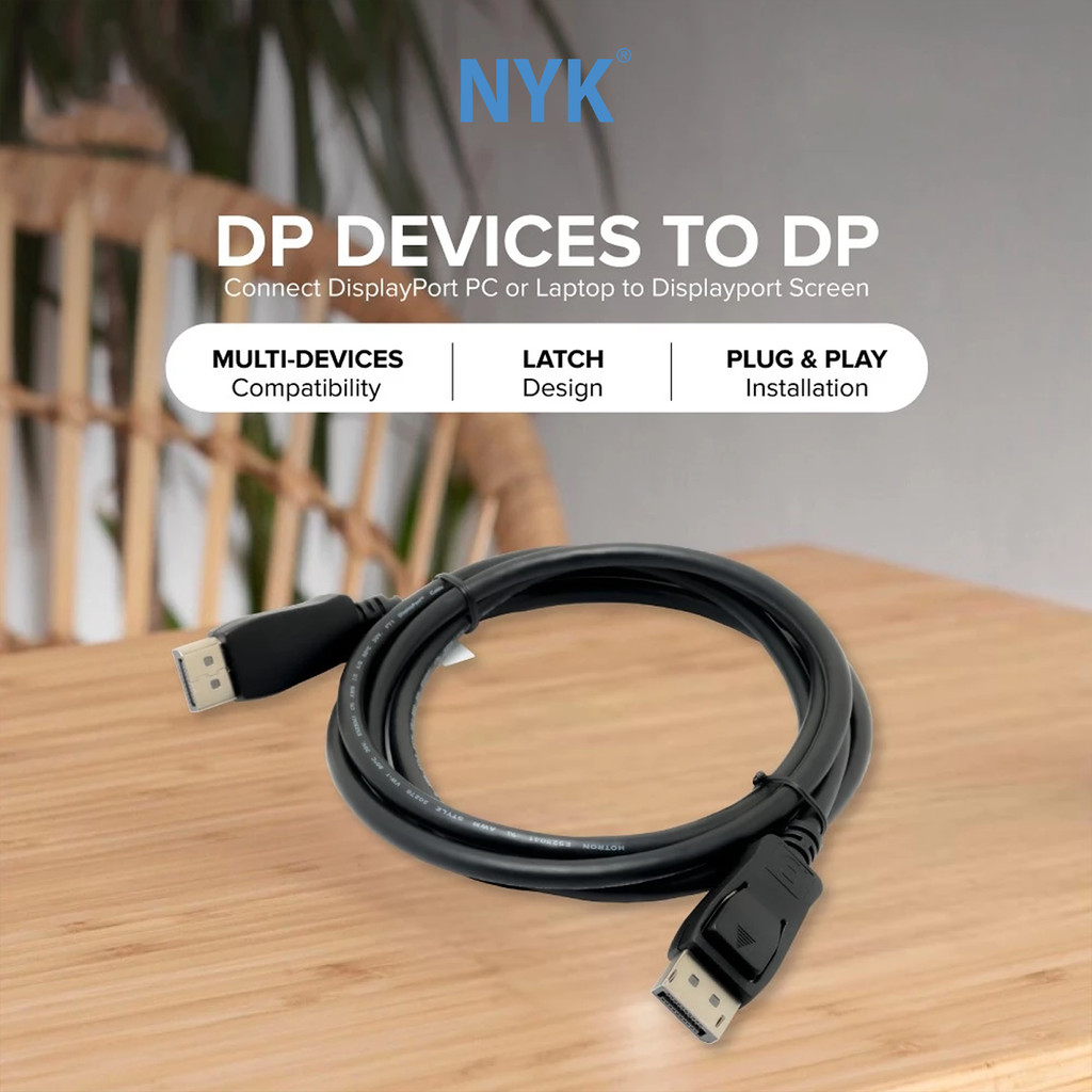 NYK Kabel DP to DP 3 Meter Display Port High Speed 4K 1080P 120Hz COD (3)