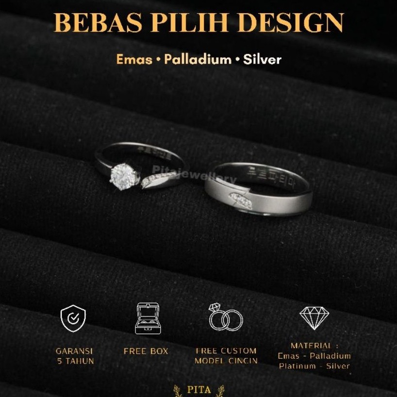 Jual Cincin Kawin, Nikah,Tunangan, Promise Ring, Cincin Emas, Pasangan ...