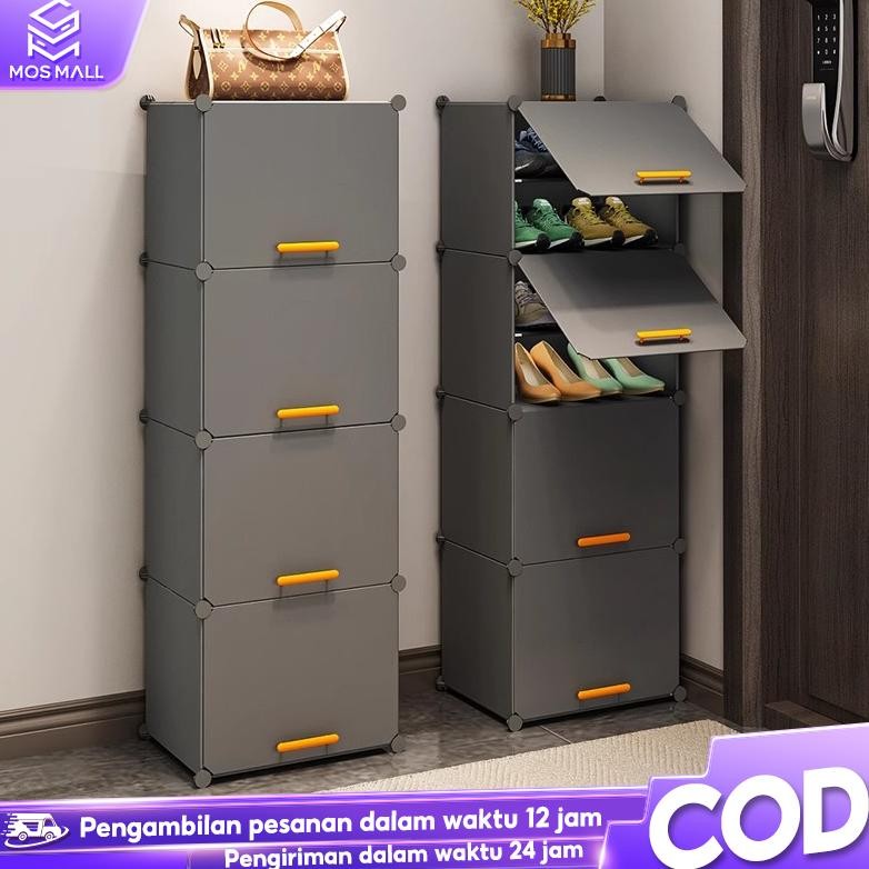 Jual Rak Sepatu 2 Baris 6 Pintu Tebal Lemari Sepatu Portable Rak Sepatu ...