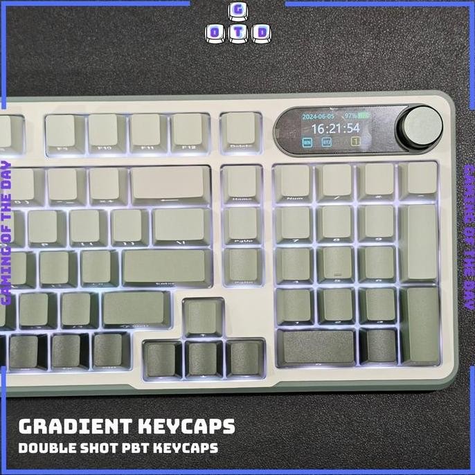 Jual Seaweed Gradient Keycaps Side Letter Side Print OEM Profile Green ...