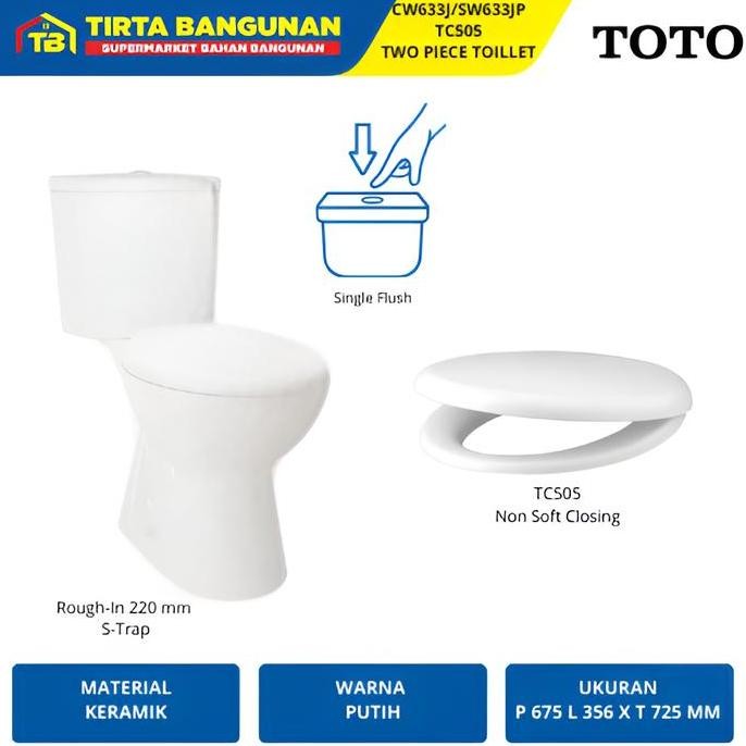 Jual Toto Cw633J Sw633Jp Tc505 Closet Kloset Toilet Wc Duduk Single ...