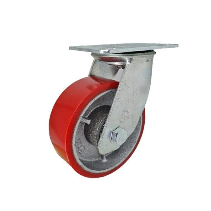 Jual Roda PU Flat Besi Cor Heavy Duty CASTER TAIWAN 5