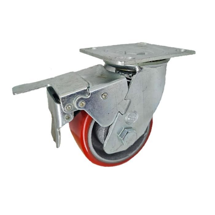 Jual Roda PU Flat Besi Cor Heavy Duty CASTER TAIWAN 4