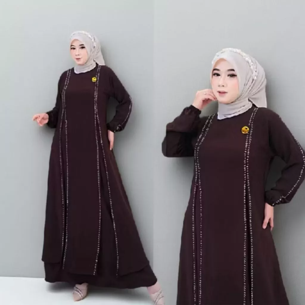 Gamis zura abaya  Crinkle Airflow Premium Sutra - Adem, Halus, dan Tebal
