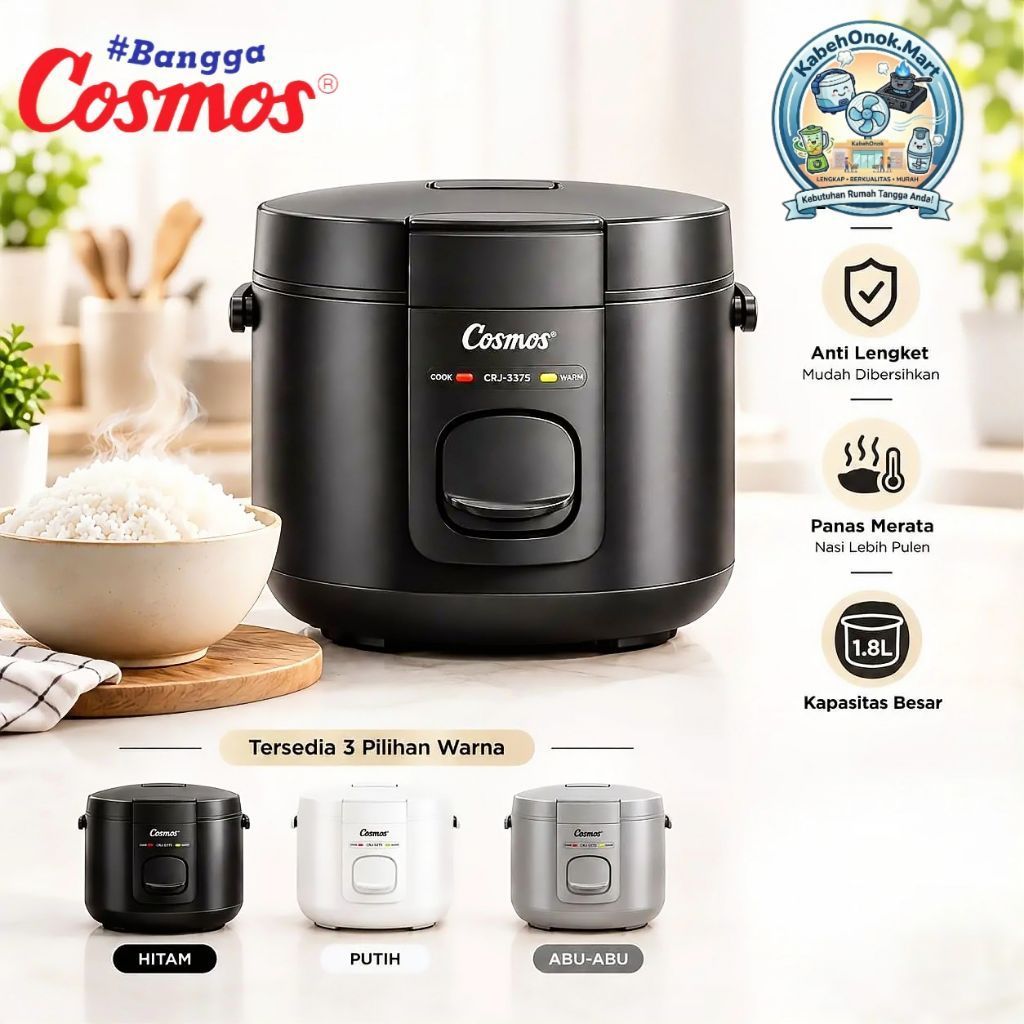 Cosmos CRJ 3375 Magic Com 1.8 L / Rice Cooker Cosmos 3375 1.8 Liter