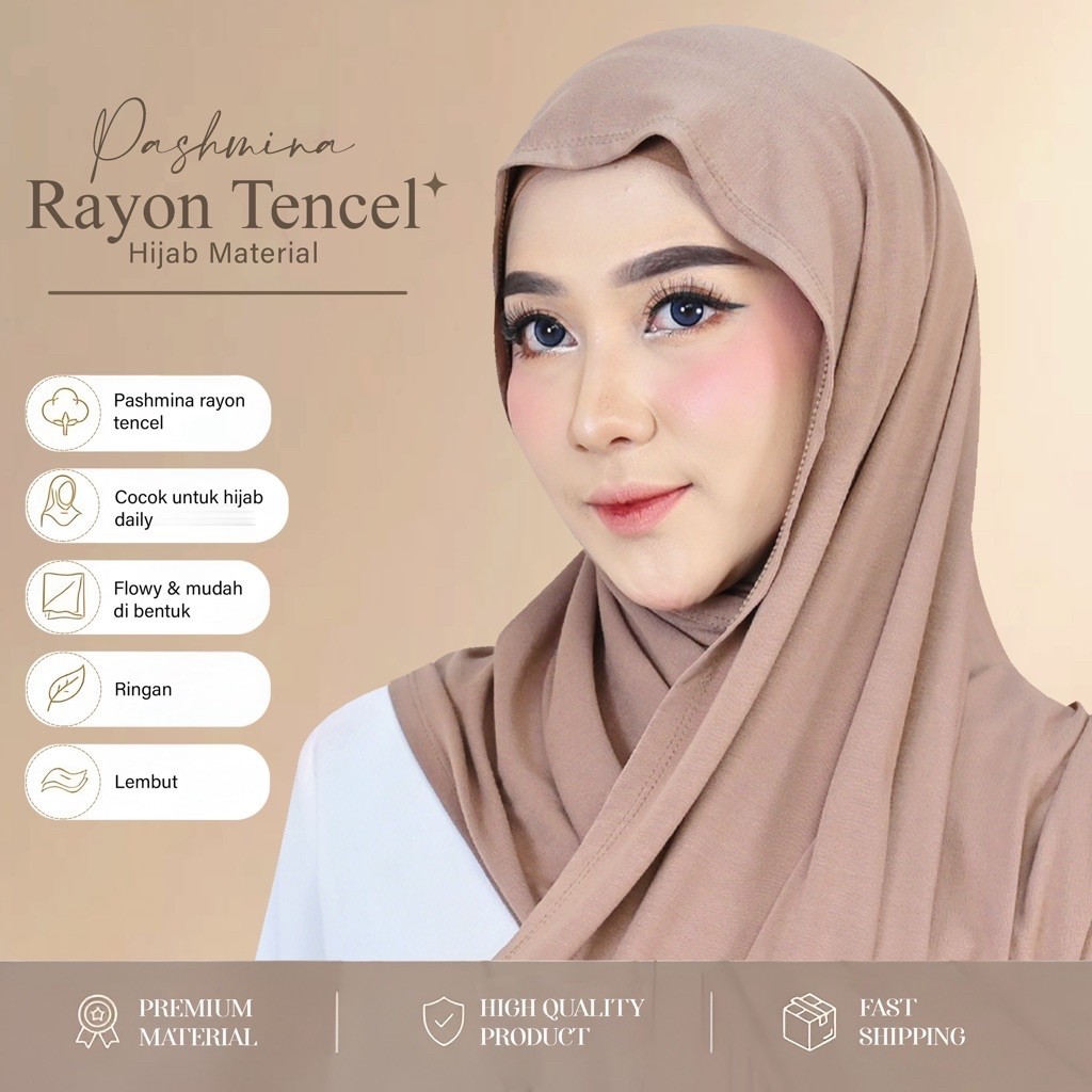 Resyahijab Pashmina Rayon Tencel Premium (Free Pouch) | Pashmina foto 5