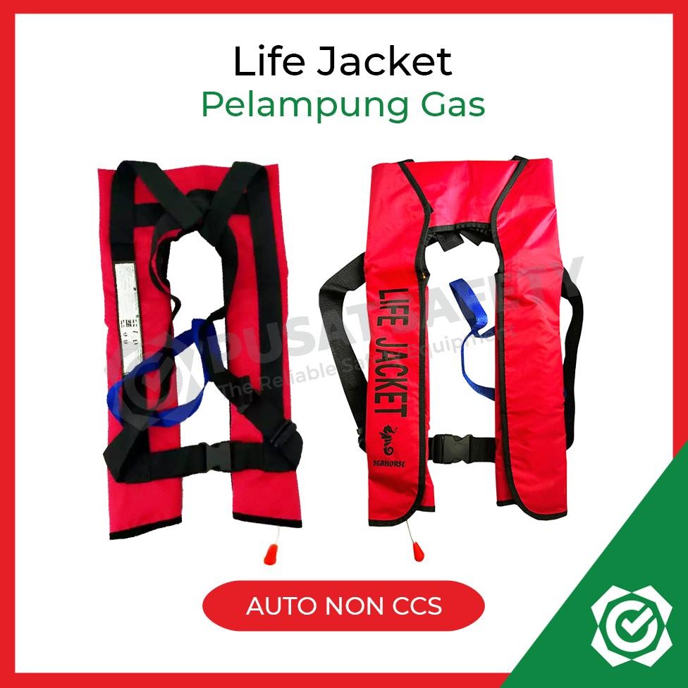 Jual Pelampung Gas Life Jacket Inflatable Automatic Sea Horse | Shopee ...