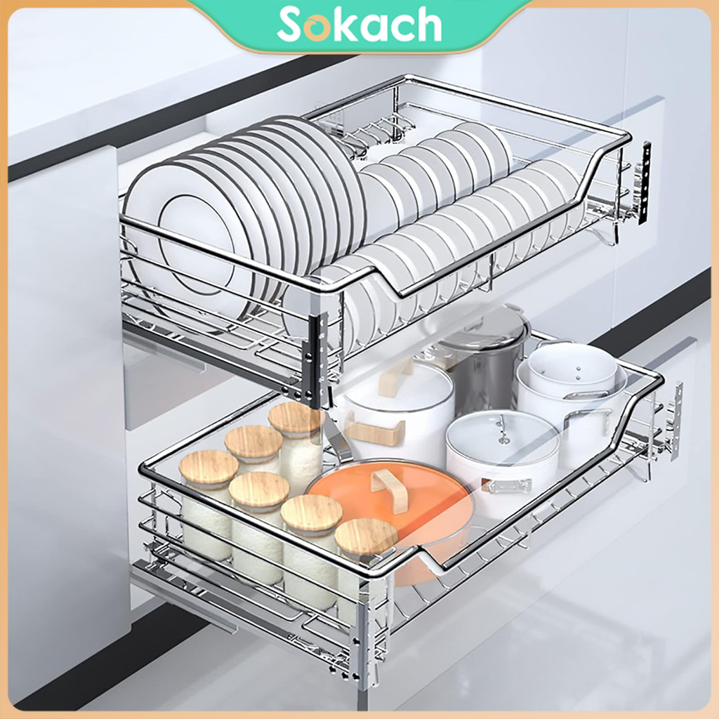 Jual [2 susun] Rak Piring Dapur Stainless Steel Rak Pengering Piring ...