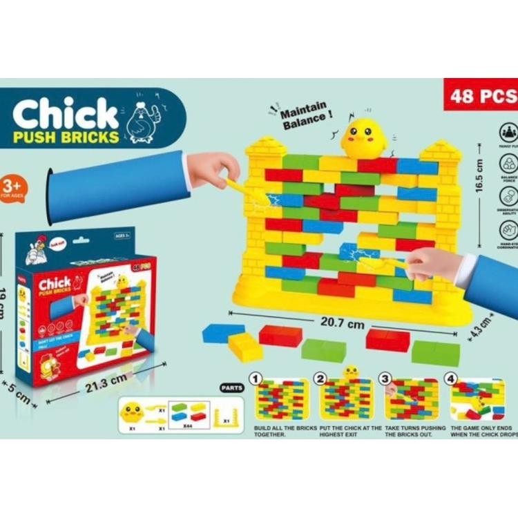 Jual Mainan Jumbo Chi Push 48Pcs Push Wall Susun Dorong Batu Tembok ...