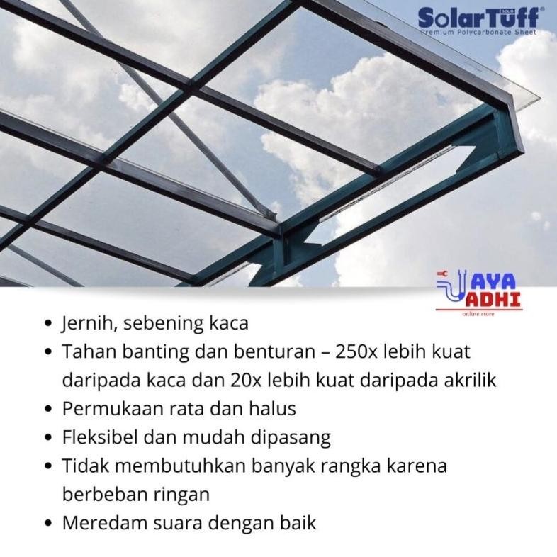 Jual SOLARTUFF Flat 1.2mm - PER 50 CM / Atap Bening Kanopi ...