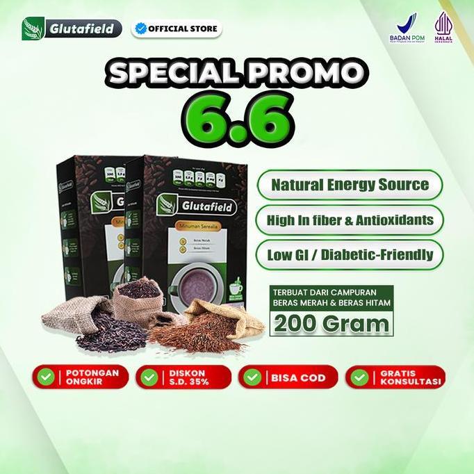 Genivalezz - [Spesial Promo 2 Box Glutafield] - Minuman Sereal Rendah Glikemik & Tinggi Serat | Bpom & Halal Menjaga Pola Makan Sehat & Membantu Keseimbangan Gula Darah