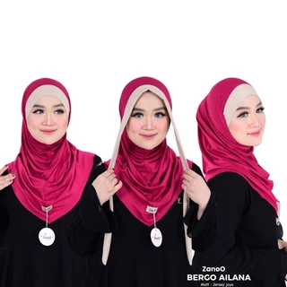 ZANOO AILANA - BERGO KOMBINASI TALI BANDANA HIJAB SIMPEL DAILY TERBARU
