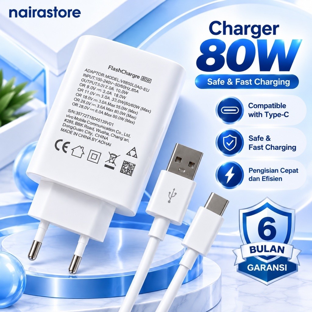 CHARGER VIVO 80 WATT FLASH CHARGE SATU SET