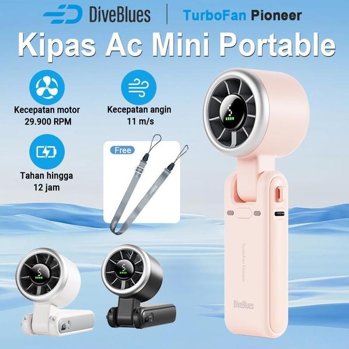 Jual Diveblues Kipas Angin Mini portable N607D Handheld Fan 29900RPM ...