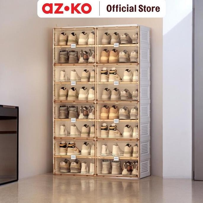 Jual Azko Stora Lemari Sepatu Lipat 16 Tingkat - Putih Lemari Koleksi ...