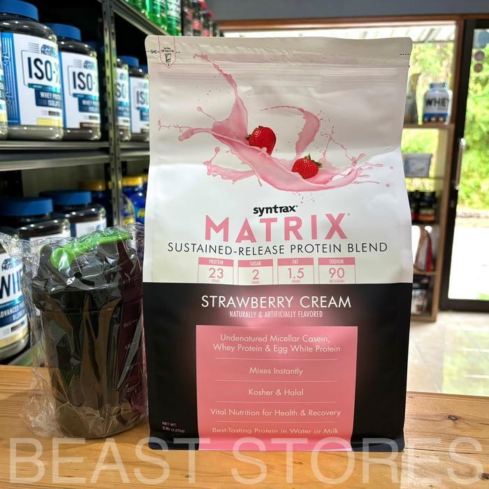 Jual syntrax matrix 5 lbs sustained release protein casein whey protein ...