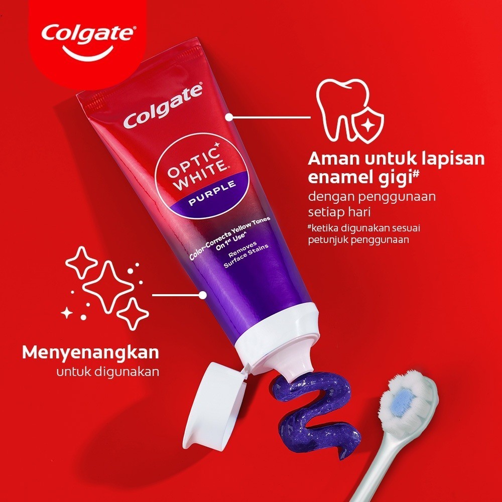[TRIPLEPACK] Colgate Optic White Purple 100g - Pasta Gigi Putih Alami (Whitening Toothpaste) (3pcs)