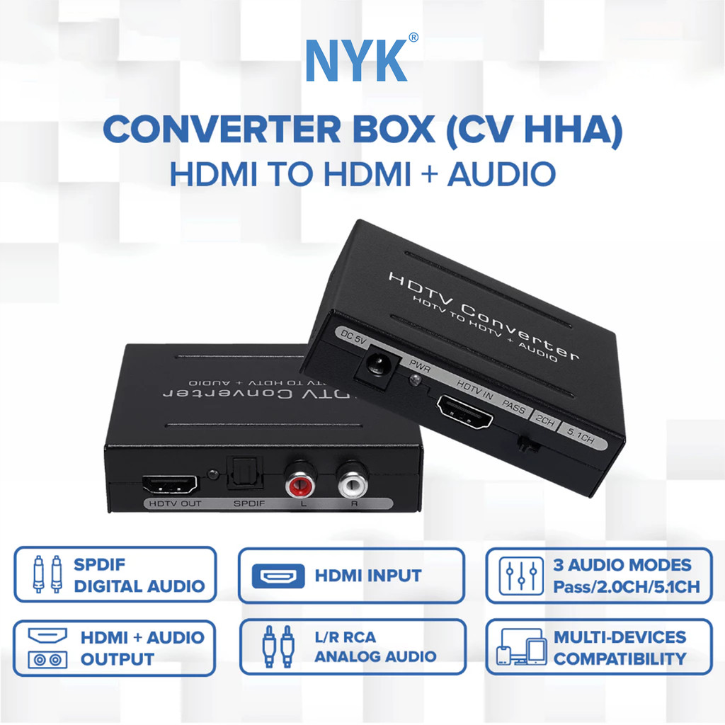 NYK Converter BOX HDMI to HDMI Audio extractor Digital Analog COD (7)