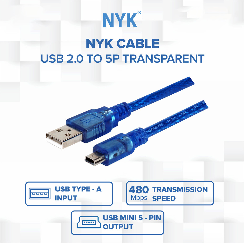 NYK Kabel USB to 5P 60 CM Transparant COD (5)