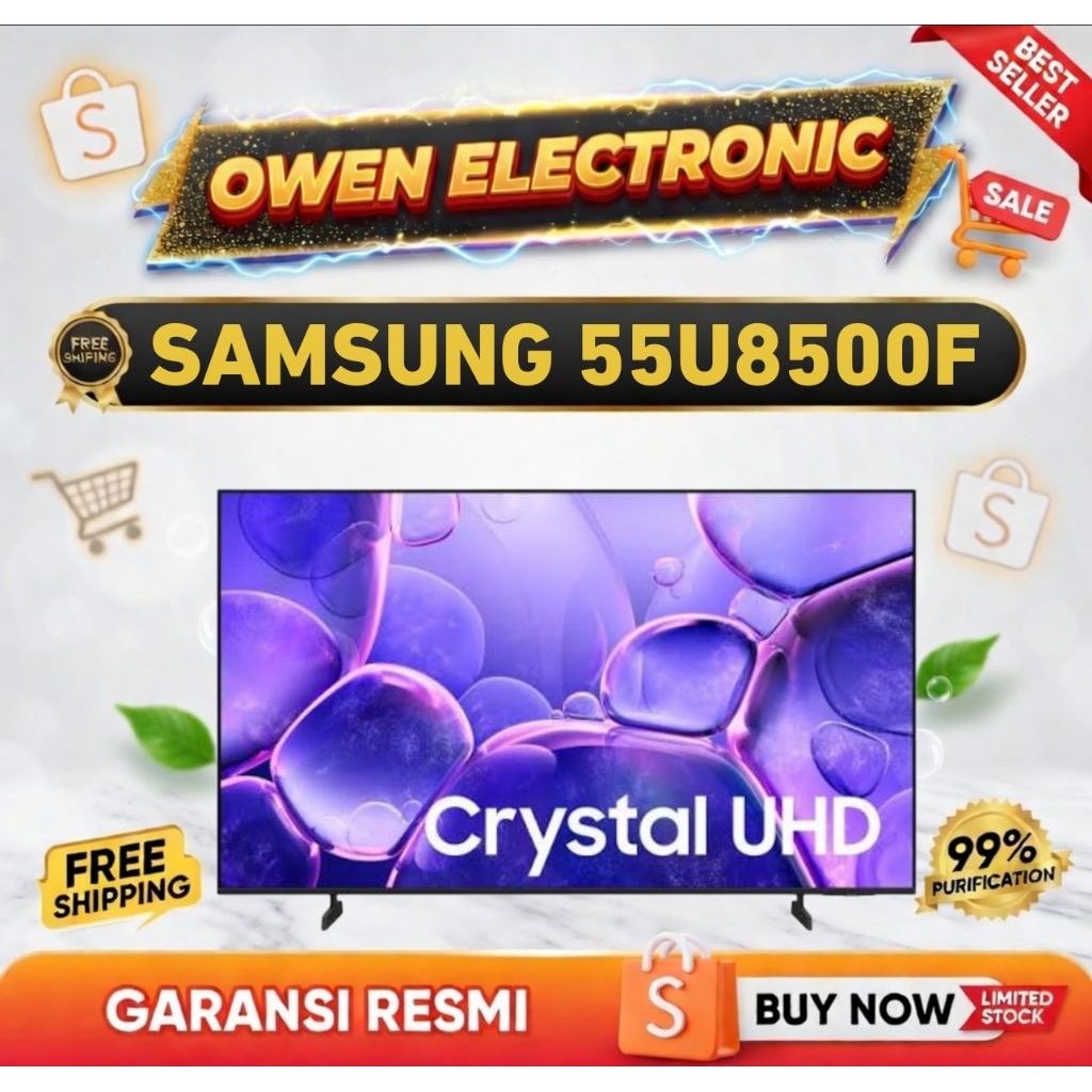 Samsung 55" Crystal UHD 4K U8500F Smart TV | Crystal Processor 4K | SmartThings | UA55U8500FKXXD | 55U8500F | 55U8500