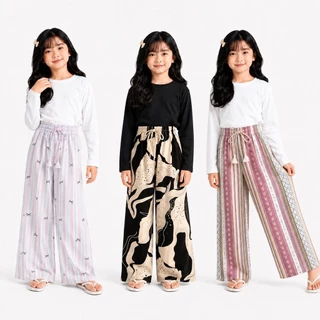 Celana Kulot Anak Stripe Bahan Katun - Everyday Pants Stripe Kids - Celana Kulot Anak Garis-Garis