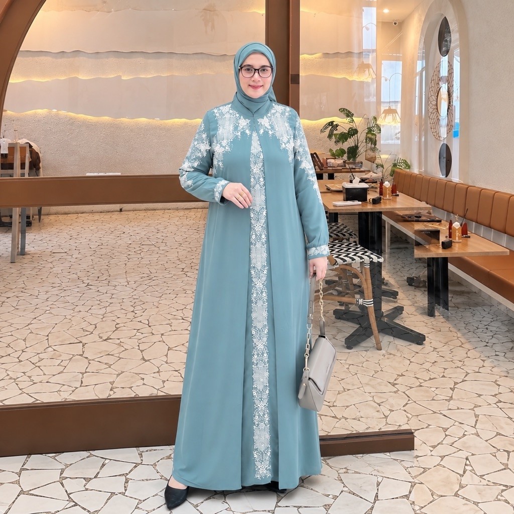 Jual Gamis Ceruti Set Hijab Bordir Premium Elegan Wanita Dewasa Pintu ...