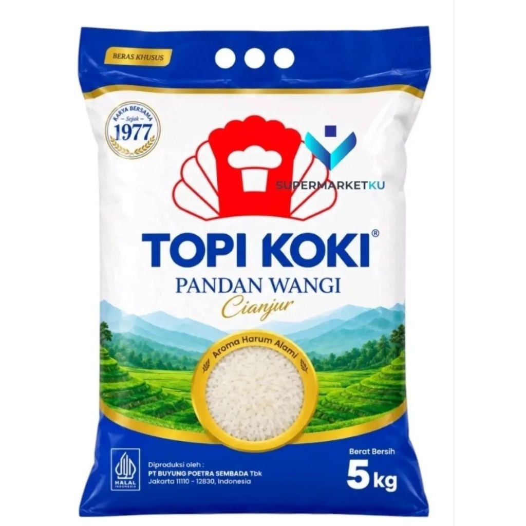 Jual Beras Topi Koki 5 kg Pandan Wangi | Shopee Indonesia