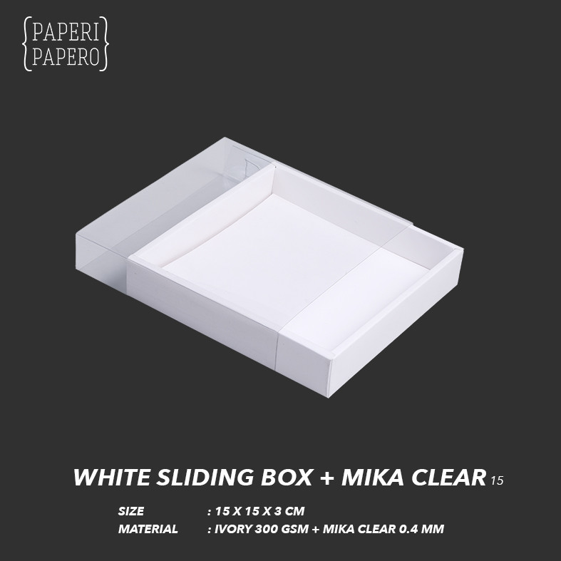 Jual White Sliding Box (15x15x3 cm) Clear - Kotak Laci Drawer Geser ...
