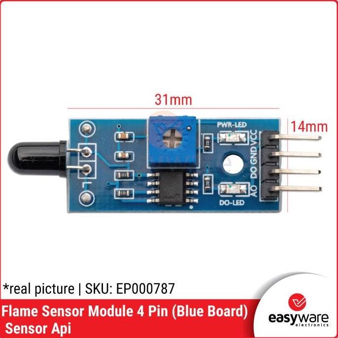 Jual FLAME SENSOR MODULE 4 PIN FOR ARDUINO SENSOR API 4P BLUE BOARD ...