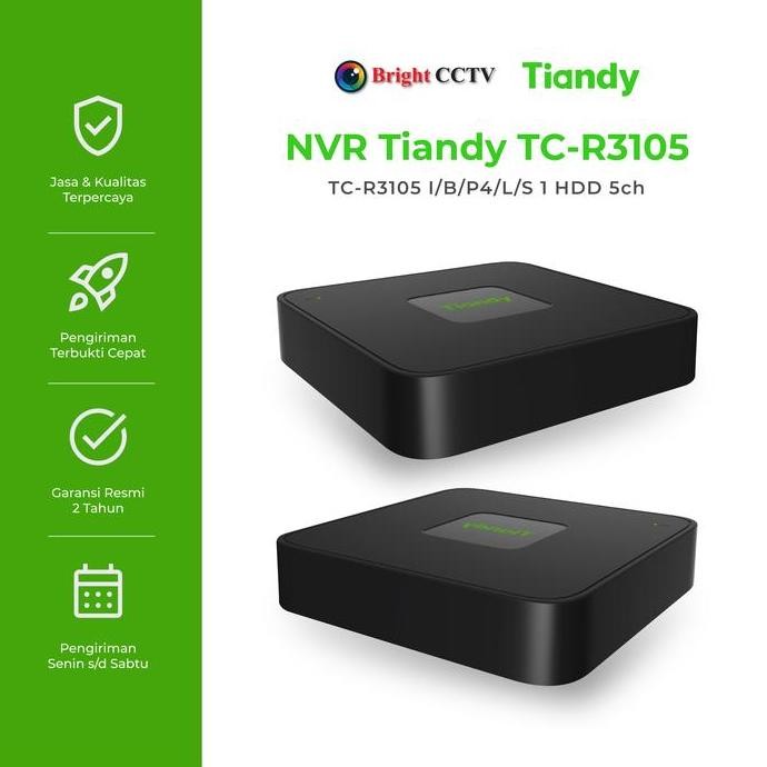 Jual NVR Tiandy TC-R3105 I/B/P4/L/S 1 HDD 5 Channel POE | Shopee Indonesia