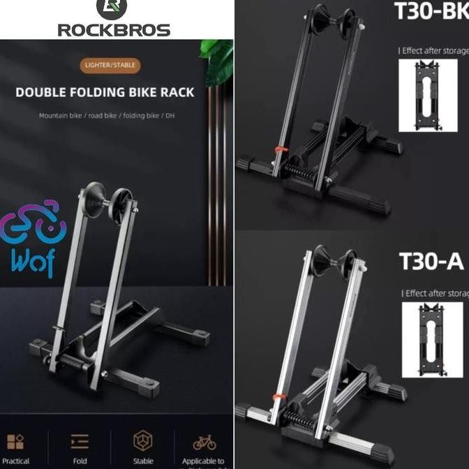 Jual Rockbros T30-Bk A Standar Parkir Sepeda Rak Bicycle Rack Fold ...