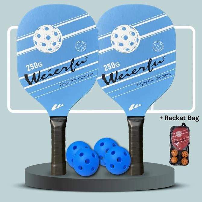 Jual Pickleball Racket Set 2 Rackets + 4 Balls Pickle Ball Set Wood ...
