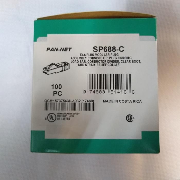 Jual panduit modular plug rj45 konektor cat6 PAN-NET SP688-C / rj45 ...