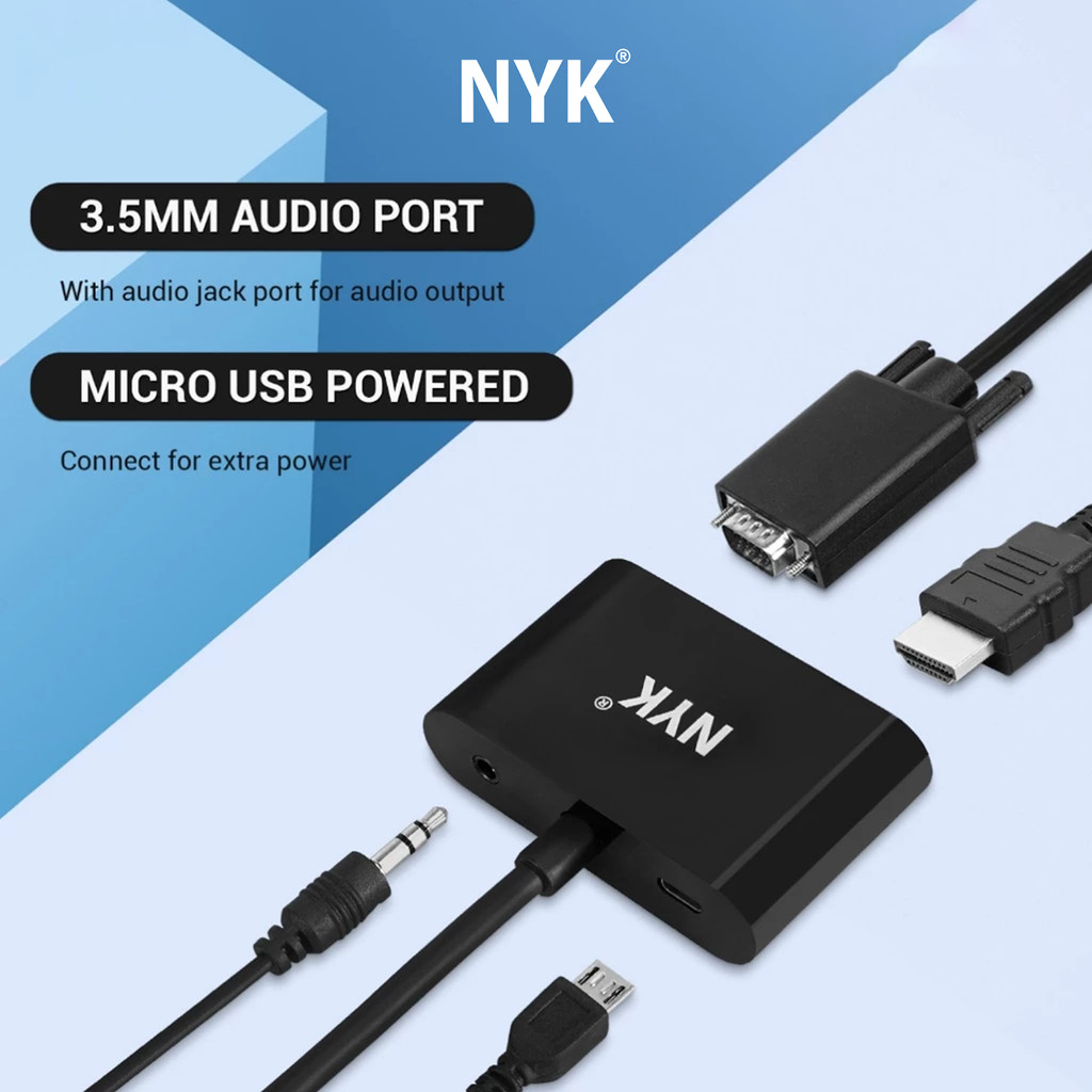 NYK Converter 2 in 1 HDMI to HDMI VGA 4K 60hz 30hz HUB Dual Port HDMI F2 COD HUB bergaransi Docking Station Data transfer Mobile phone macbook android (4)