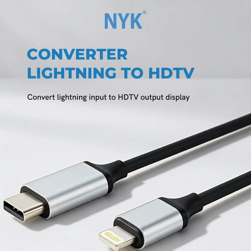 NYK Converter Lightning to HDMI panjang 2 Meter COD (3)