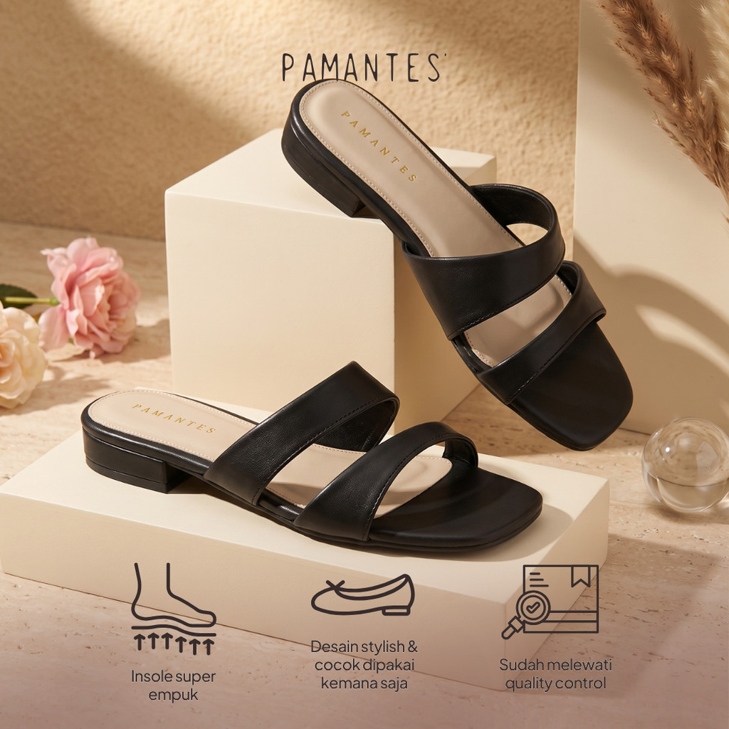PAMANTES Lyra Sandal Wanita Nyaman Dipakai Hak 2 cm
