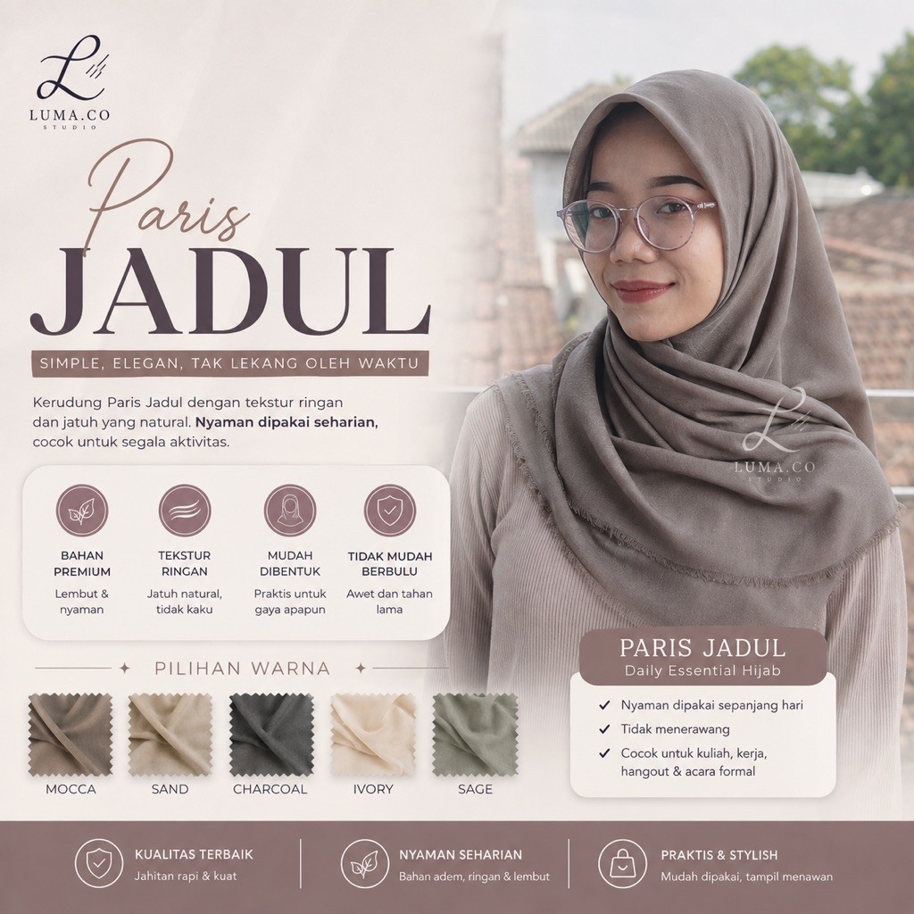 Kerudung Paris Jadul Premium
