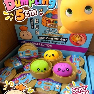 ( 1Pcs ) Squish Surprise Dumpling Bling Box / Mainan Gelisah Squishy Bentuk Bakpao Penghilang Stess