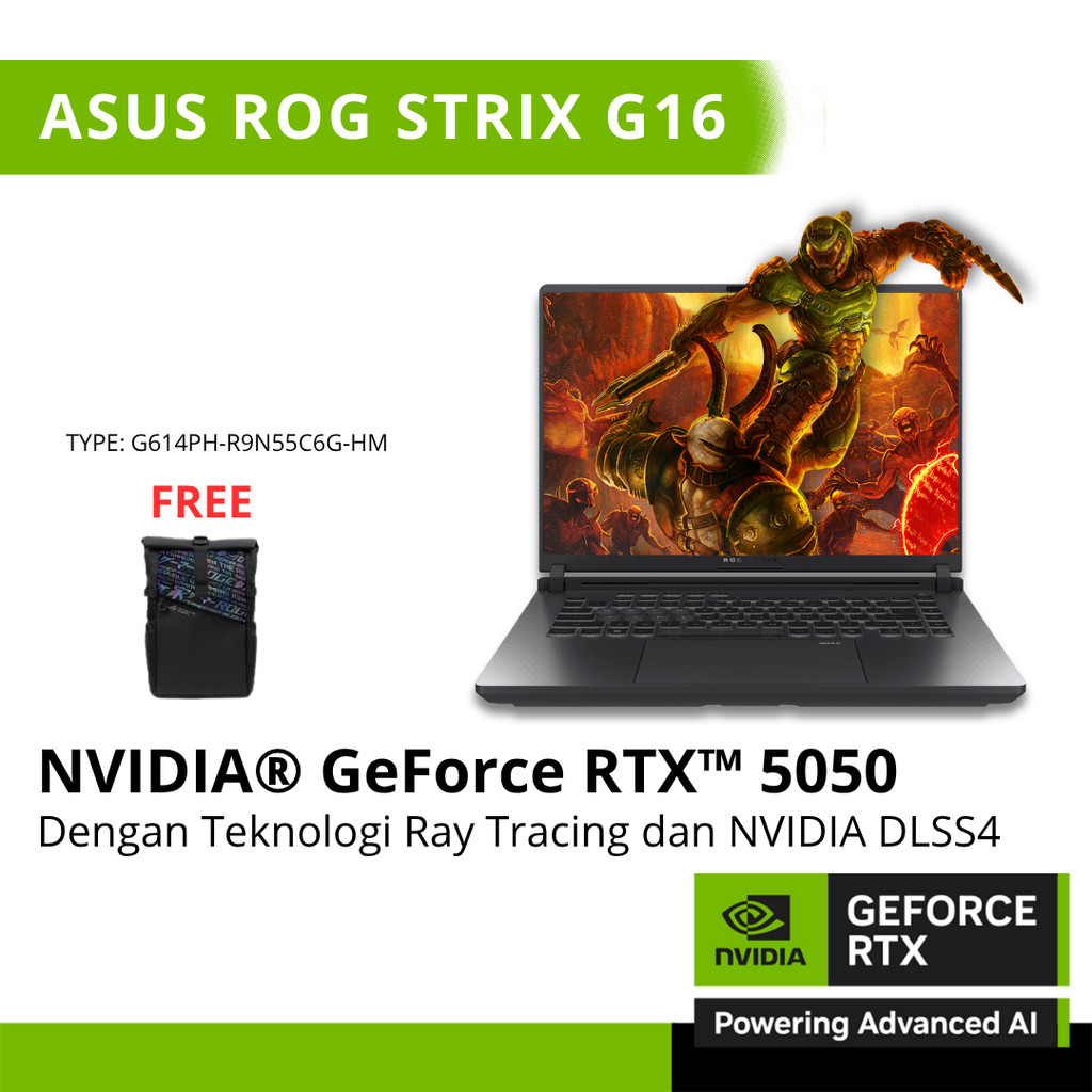 Jual ASUS ROG STRIX G16 G614PH GeForce RTX5050 8GB - RYZEN 9 8940HX RAM ...
