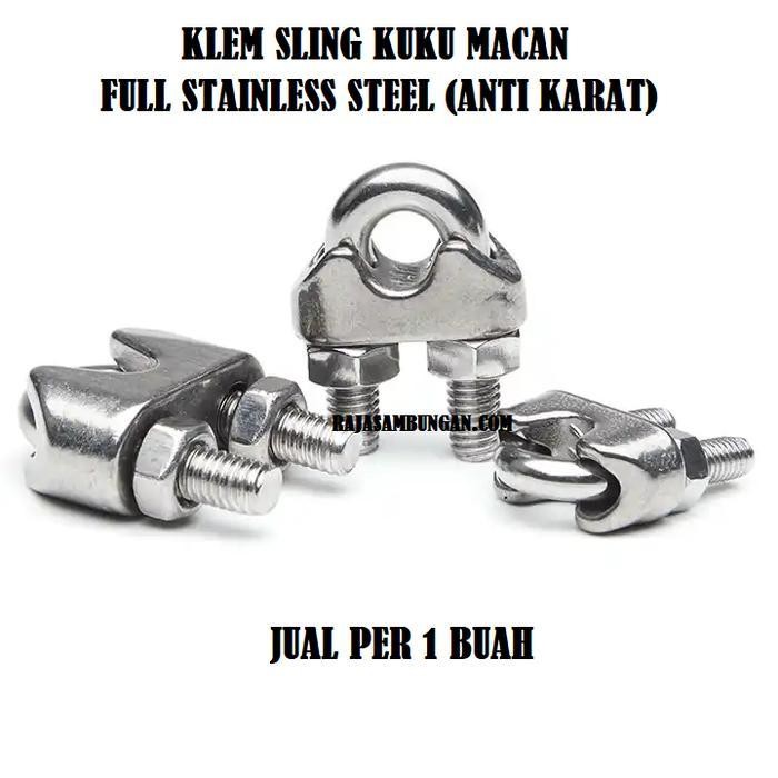 Jual Klem Seling 14 mm FULL STAINLESS STEEL Pengait Tali Besi Wire Rope ...