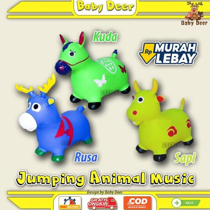 Jual ET01 MAINAN JUMPING KARET ANAK BENTUK HEWAN MUSIC LUCU JUMBO BESAR ...