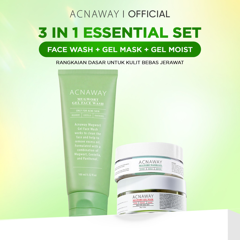 Jual ACNAWAY Bundle 3 in 1 Essential Set - Mugwort Gel Mask + Mugwort ...