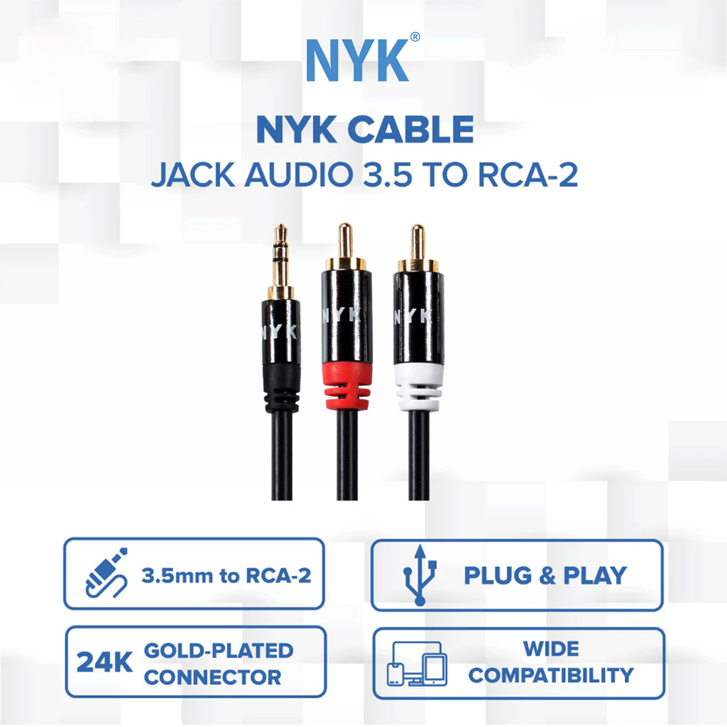 NYK Kabel 3,5m RCA to Audio Gold Plated COD (6)