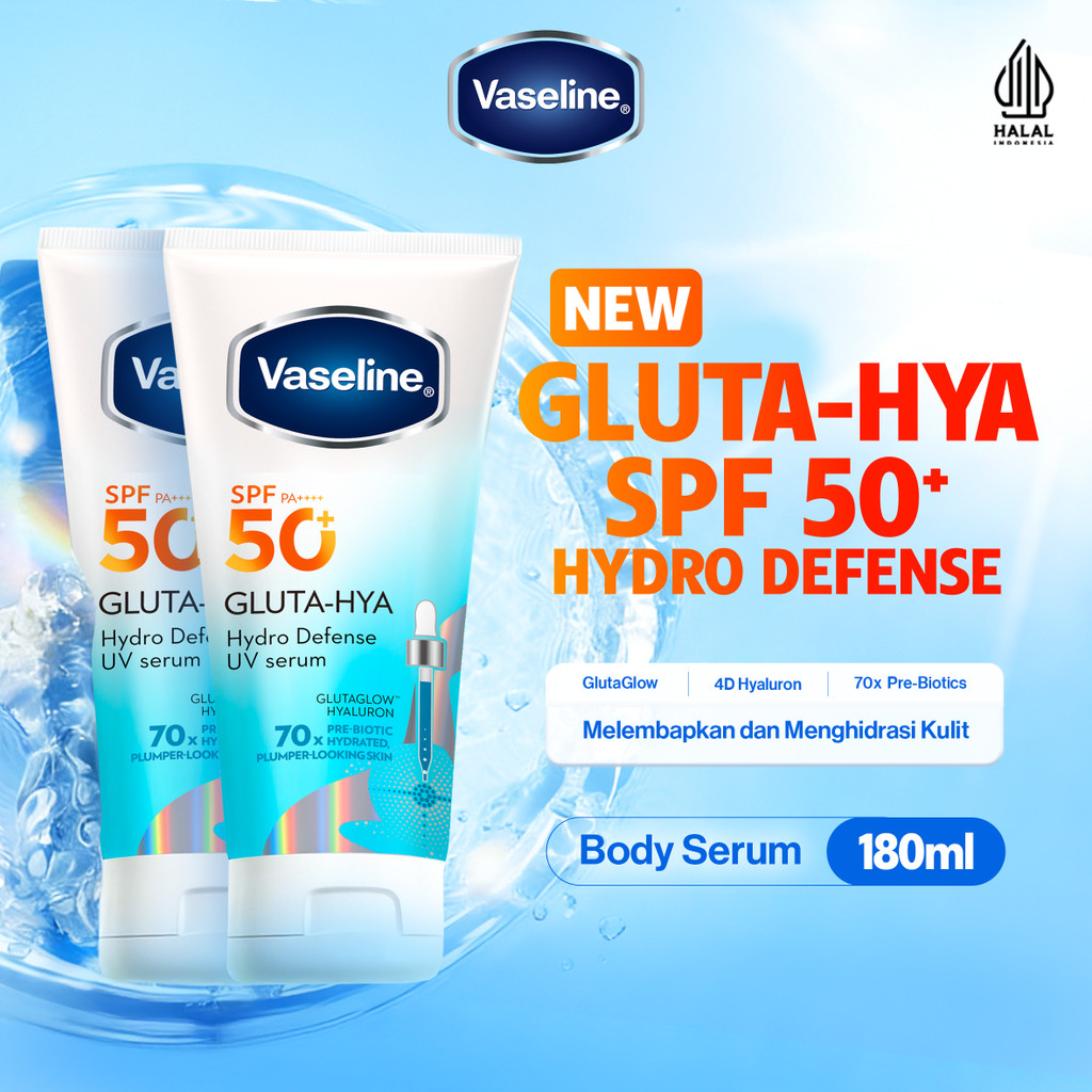 Jual Vaseline Gluta-Hya Serum Burst Sunscreen Hydro Defense SPF 50 PA ...