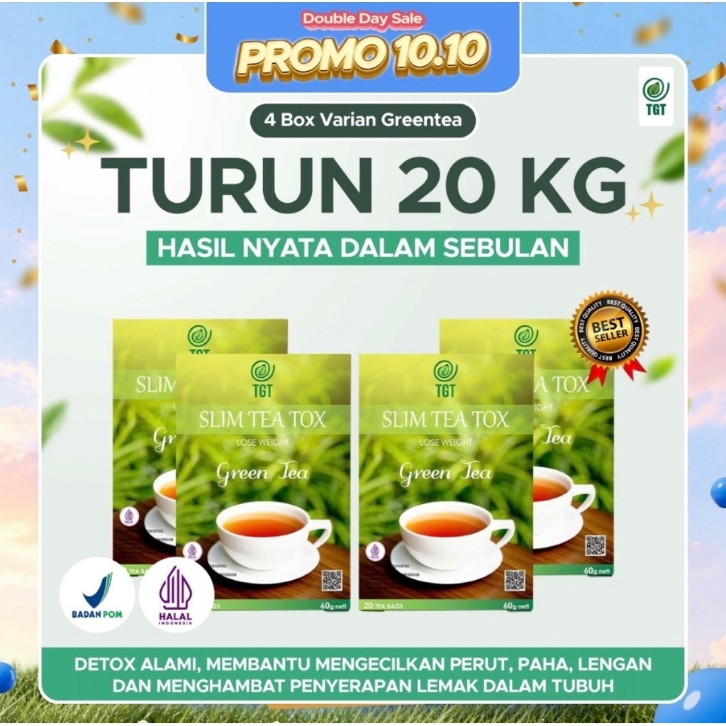 Jual BEST SELLER TGT Slim 4 Box Original Green Tea | Teh Pelangsing ...