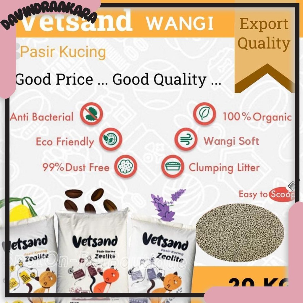 Jual COD (Gojek) Pasir Wangi Gumpal Kucing 20 Kg 25 L Vetsand Pro Sak ...